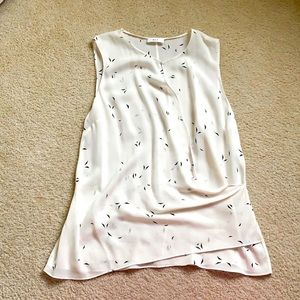 ALC Silk gathered front sleeveless semi sheer top